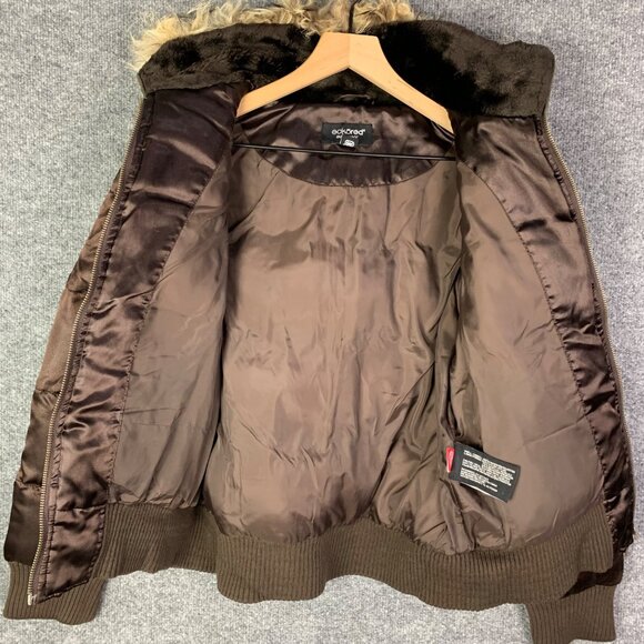 Ecko Red Womens Y2k Real Racoon Fur Hood Zip Puffer‎ Jacket Streetwear Size M - Picture 4 of 13